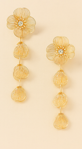 Sunset Bloom Metal Flower Earrings - Gold
